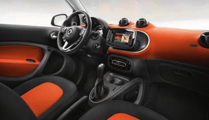 passion. Equipamento de série & linhas de equipamento 46 47 prime. Elegante e intemporal: o interior do smart fortwo prime recebe-te com estofos elegantes em pele.