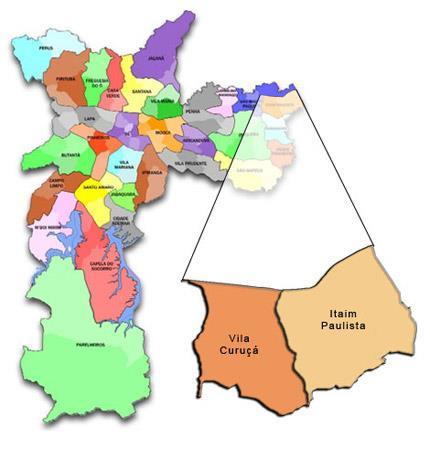 CARACTERIZAÇÃO DO TERRITÓRIO Região do Itaim Pta composta por dois distritos Vila Curuçá e Itaim Pta. População: 380 mil hab.