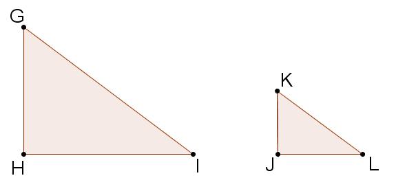 Esse terceiro caso de semelhança é identificado como LLL ( lado lado lado) Se dois triângulos apresentam os lados correspondentes proporcionais, esses triângulos são identificados como semelhantes.