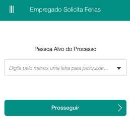 Solicitação de férias via dispositivos móveis Passo 1: Abra o Vale App Store e busque o App Férias. Passo 2: Selecione o empregado para qual o gestor deseja solicitar férias.