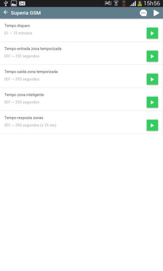 5.6.1 Tempo Disparo Figura 23. Configurações de tempos Essa opção determina quanto tempo a central ficará disparando após um evento de alarme. 1.