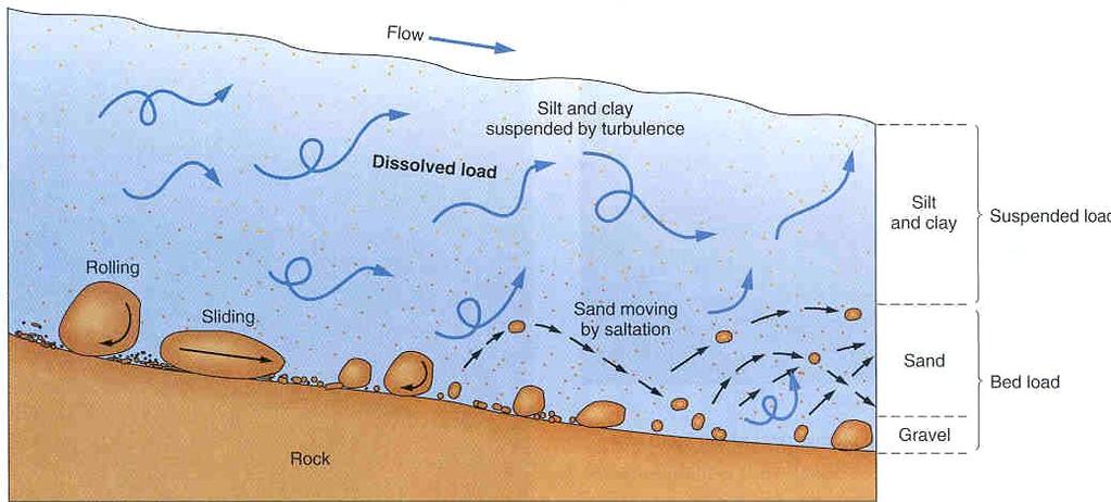 Sedimentação em Estuários TRANSPORTE DE SEDIMENTOS Material Dissolvido