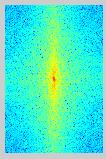 Fig.2-Espectro FFT do RED com correcção do erro wraparound o Expansão: Para se expandir uma imagem usando a FFT neste método colocaram-se linhas e colunas com zeros na periferia de cada matriz que