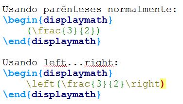 MANIPULANDO FÓRMULAS MATEMÁTICAS DIA 1 \left e \right: usado como