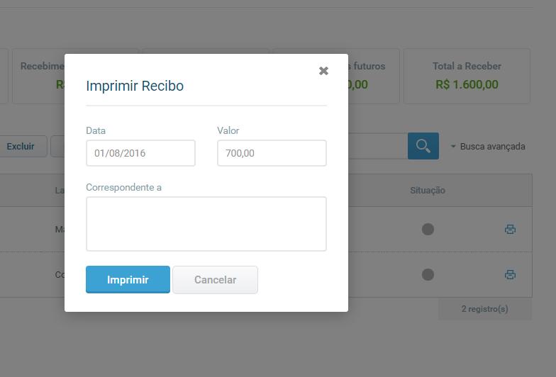 Duplicata: para fazer a impressão da Duplicata, basta clicar no ícone DM. Boleto: Para imprimir seu boleto, basta clicar no ícone de código de Barras.