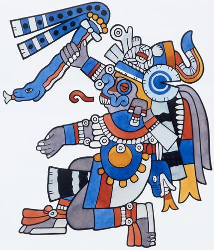 Tlaloc: deus da chuva que detinha o poder de produzir os relâmpagos e trovões.