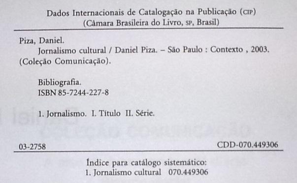 , data de publicação etc. - Extensão do item: outros detalhes físicos: dimensões.