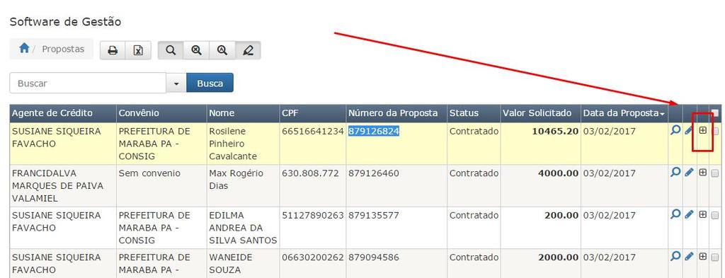 Como não temos nenhum anexo ainda, vai aparecer a guia Anexos da Proposta e a mensagem NENHUM