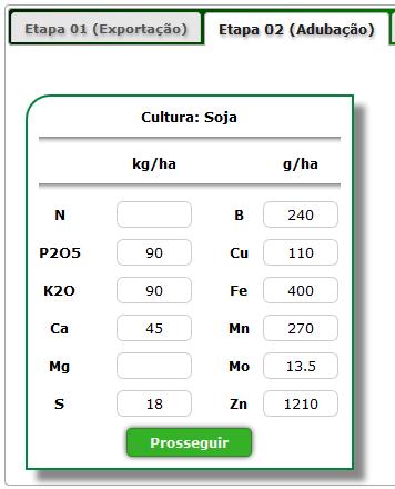 de soja: 450 kg/ha