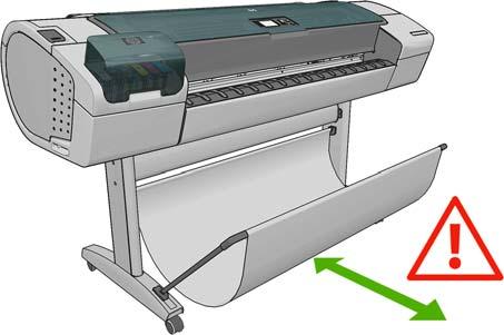 Aviso geral CUIDADO: Antes de iniciar um processo de carregamento de papel, verifique se há espaço suficiente em volta da impressora, na frente e