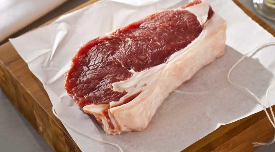 Contr Fil (Chor ) Muito popular na Argentina, o bife de chorizo é cortado do contrafilé do gado europeu.
