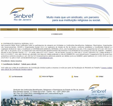 Figura 2 - Comprovação de Convênios - Rio de Janeiro / São Paulo Este relatório contém informações