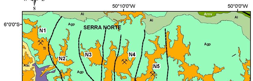 68 A B FIG. 2. A. Location of Serra Norte N1 to N8 deposits.