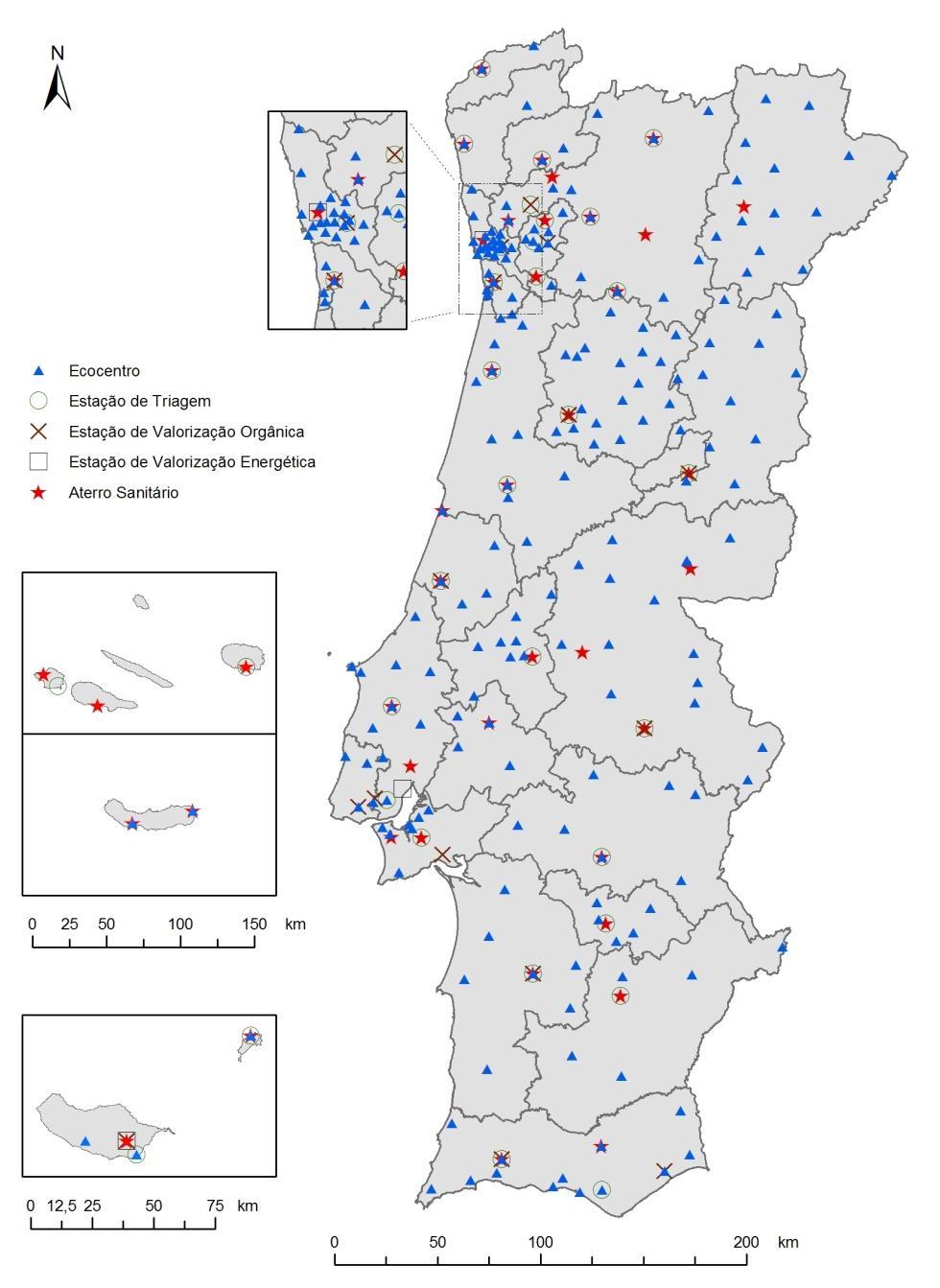 Funcionamento da SPV INFRA-ESTRUTURAS DO SIGRE (SISTEMAS MUNICIPAIS) Infra-estruturas: 204 Ecocentros 33 Estações de Triagem 91 Estações de