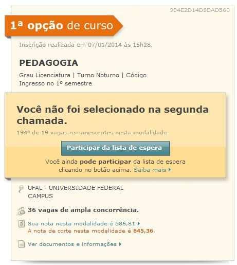 ANEXO II PASSO A PASSO PARA A MANIFESTAÇÃO DE INTERESSE EM PARTICIPAR DA LISTA DE ESPERA NO SiSU 2015.