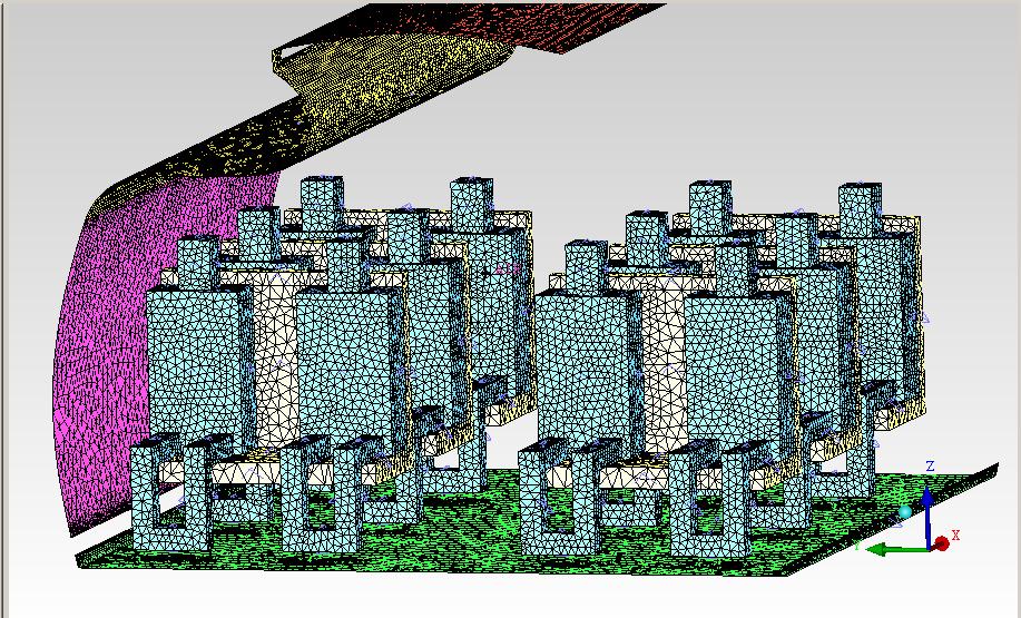 Figura 10 Geometria e malha utilizada nas simulações da cabine com os simuladores térmicos. 3.1.2 Modelos e condições de contorno Nas simulações com programa Fluent (2006) foi utilizada solução implícita, regime permanente.