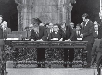 Integração na CEE Março de 1977 Pedido de Adesão; 1985 Pedido é