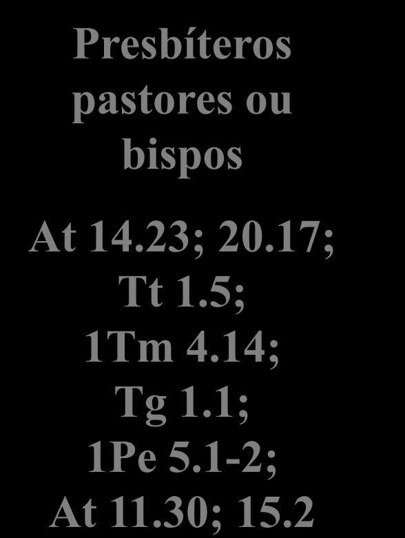 5; 1Tm 4.14; Tg 1.1; 1Pe 5.1-2; At 11.30; 15.