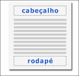 Inserir Cabeçalhos e os rodapés Os cabeçalhos e os rodapés são as áreas localizadas nas