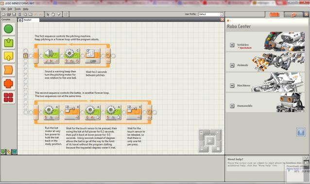 0 O software oficial Lego Mindstorms NXT foi criado pela National Instruments LabVIEW [11], ele possui uma poderosa programação por drag&drop, que consiste em arrastar blocos programáveis.