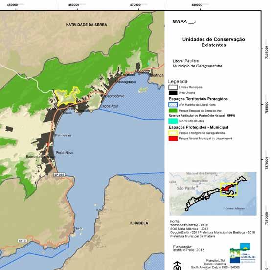 A maior parte, localiza-se na planície entre o centro e a região sul do município, mais afastada da Serra do Mar. No norte do município também existem áreas disponíveis próximas à orla.