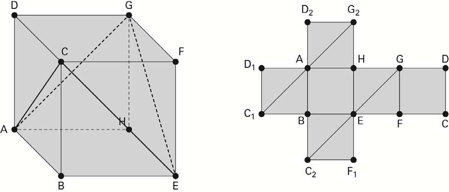 Questão 3 D2 Identificar propriedades comuns e diferenças entre poliedros e corpos redondos, relacionado figuras tridimensionais com suas planificações.