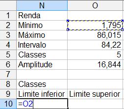 3) Estabelecer os limites das classes.