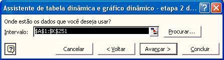 Neste exemplo, os dados realmente estão em uma lista do Microsoft Excel, mantenha como está e pressione "Avançar", o que levará à Figura 3.