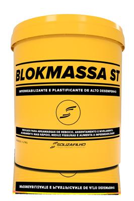 BLOKMASSA ST proporciona, em um único produto, impermeabilidade, trabalhabilidade e melhor distribuição da água após aplicada a argamassa, produzindo rebocos com menos fissuras e mais resistentes