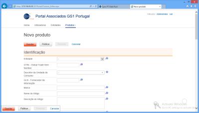 Portal GS1 Portugal Ponto único de entrada de dados Interface com o utilizador simplificado e com facilidades de importação para a introdução da informação de produto O layout é moderno e existem