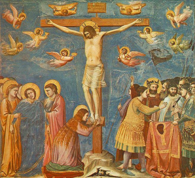 2. Crucificação de Jesus Cristo Notamos, assim, a clara diferença de representação entre a Virgem Maria e Madalena.