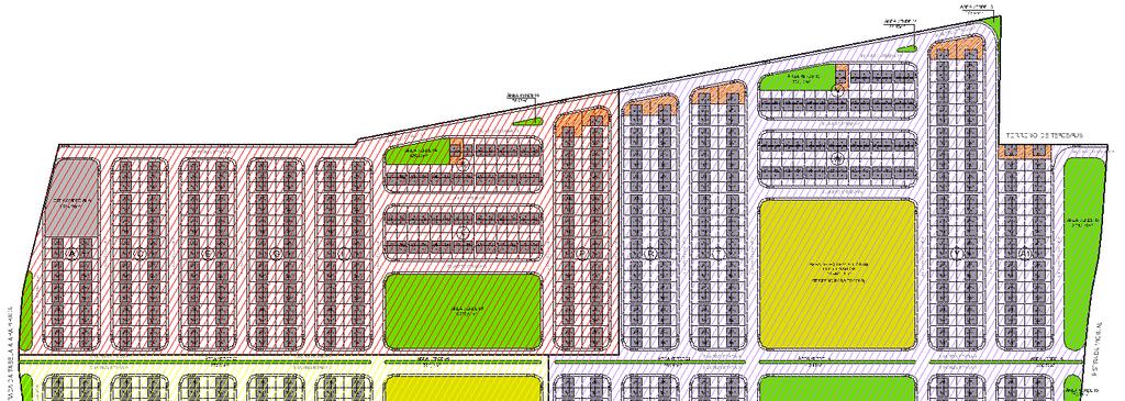 Figura 2 Divisão das áreas de estudo do Residencial Agreste Fonte: Adaptado do projeto urbanístico do Residencial Agreste.