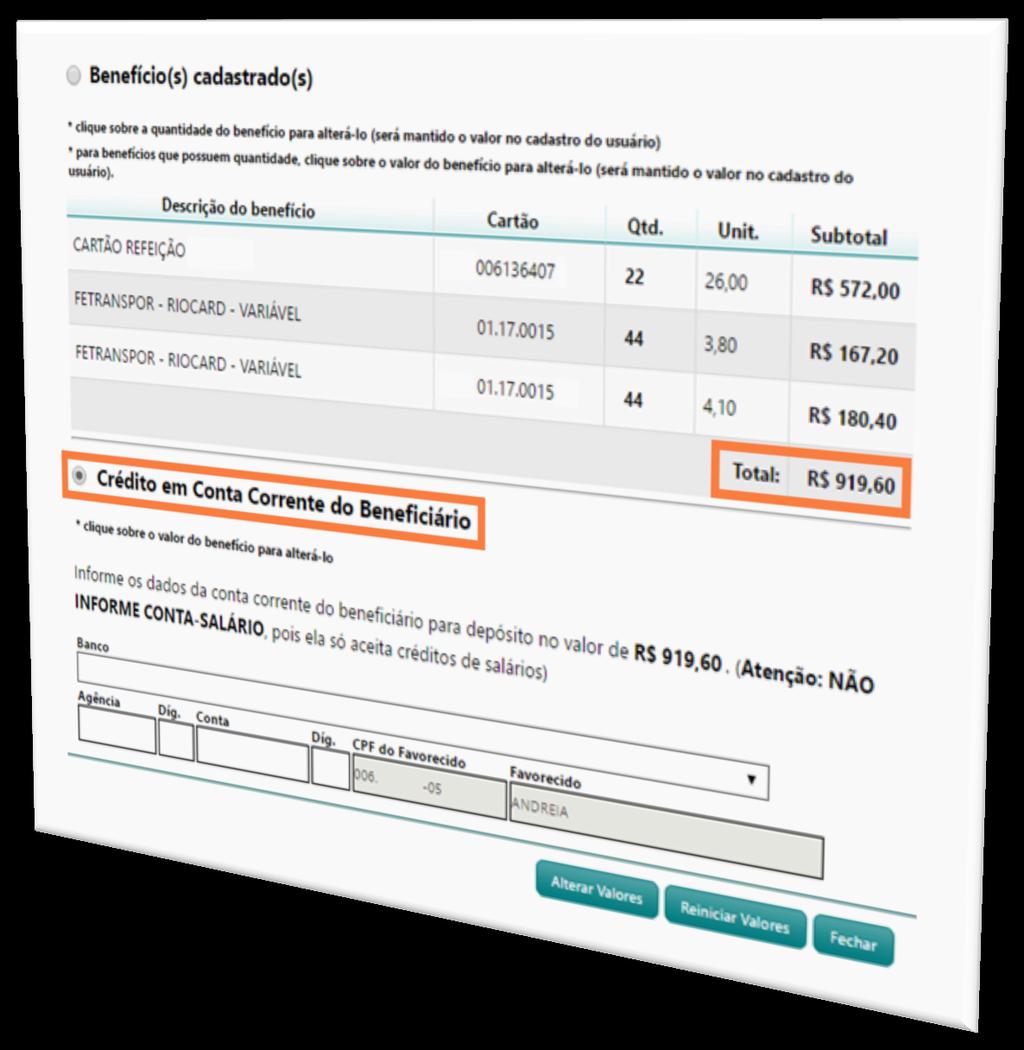 » Para admitidos ainda sem cartão, opção para crédito bancário em até um dia útil.