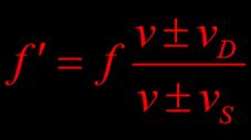 O efeito Doppler Considere a fonte e o detector de ondas sonoras mostrado na figura. Assumimos que a frequência da fonte é igual a f.