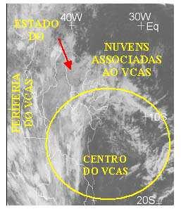 Imagens do satélite METEOSAT 7, canal infravermelho, recepcionada pela estação de recepção de dados de satélite da FUNCEME. Fonte: FUNCEME, 2010.