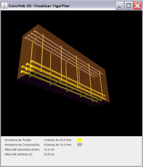 72 FIGURA 4.5 - Apresentação o etalhamento a viga rotacionaa em 3D.