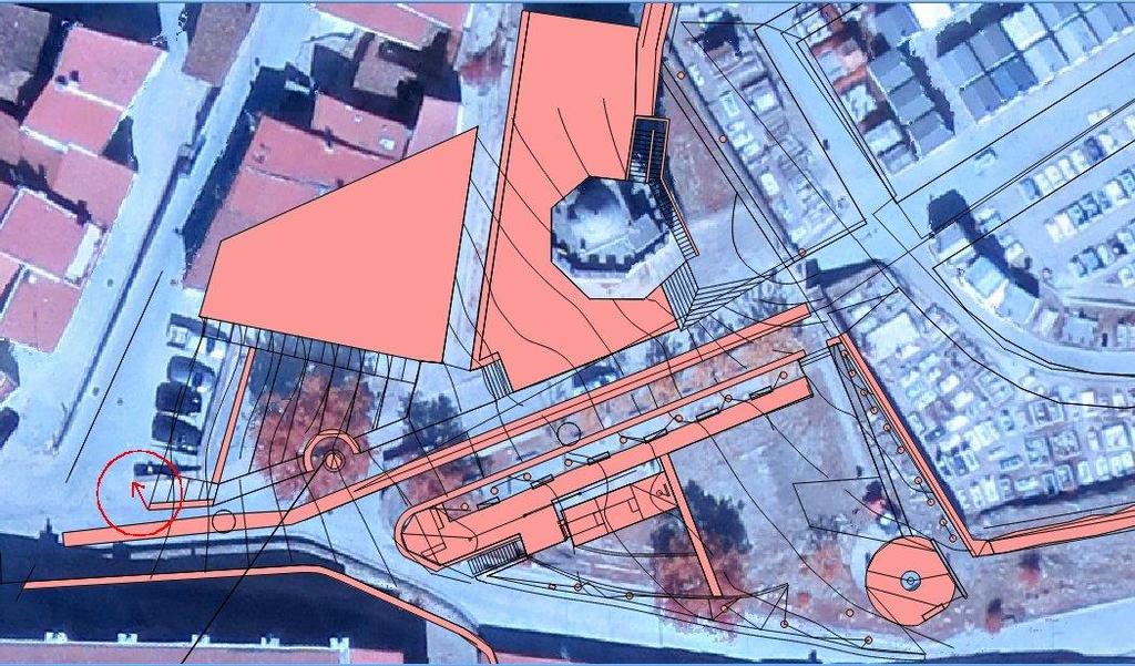 Figura 8 - O levantamento topográfico sobreposto ao orto-mosaico FreixoNIR_Norte. 4.