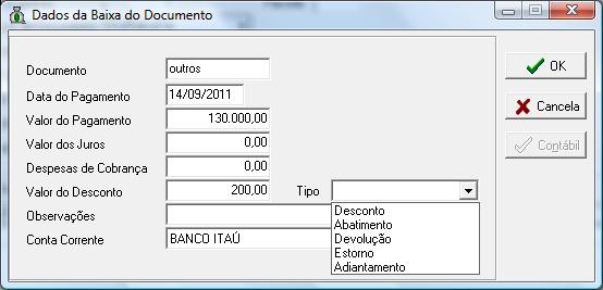 32 Documento: Informar o documento. Data doinformar a data de pagamento. Pagamento: Valor doinformar o valor do pagamento. Pagamento: Valor dos Juros: Informar o valor dos juros se tiver.