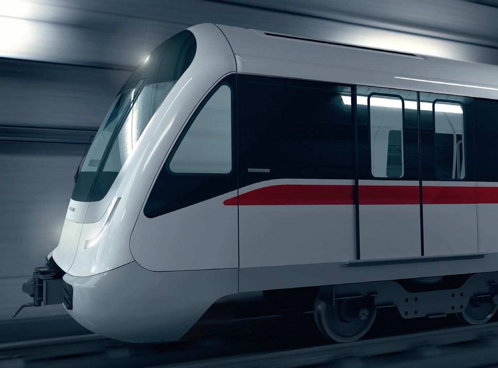 Metrô MOVIA da Bombardier Mais de 3800 metrôs encomendados por clientes em todo o mundo.