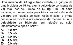 14. (UPE 2010) Ua pedra de 2,0 kg está deslizando a 5 /s da esquerda para a direita sobre ua superfície horizontal se atrito, quando é repentinaente atingida por u objeto que eerce ua grande força