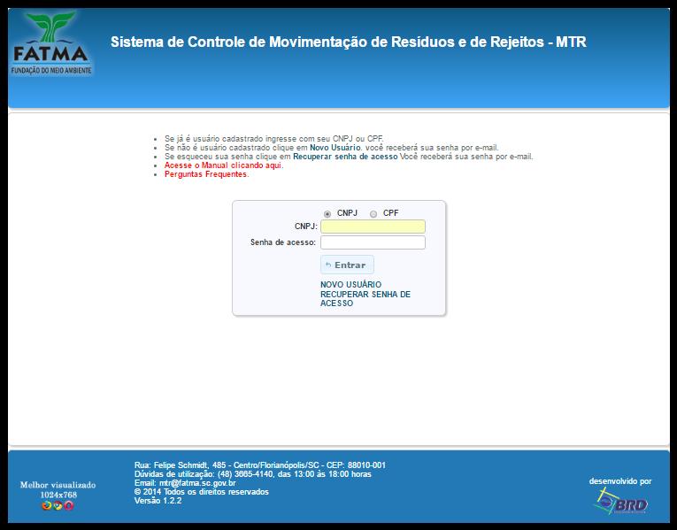 1. Acesso e Cadastramento de Novos Usuários 1.