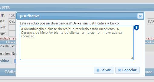 Ao clicar em Salvar o Destinador será perguntado se deseja adicionar assinatura no Relatório de Recebimento.