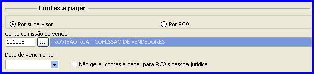 adiantamento de comissão estiver marcada. O campo % Comissão será desabilitado ao marcar a opção Fechamento, pois neste caso a comissão a ser calculada refere-se á 100 % (mês fechado).