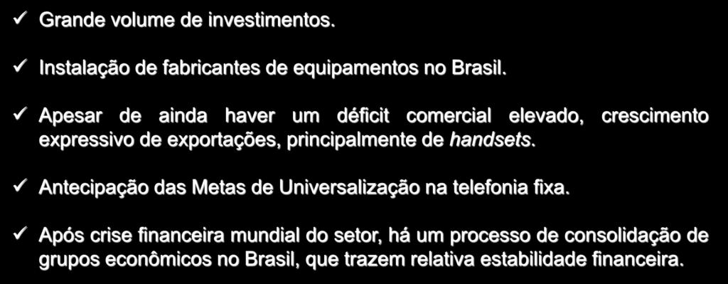 Resultados Iniciais do Novo Modelo Institucional Grande volume de investimentos.