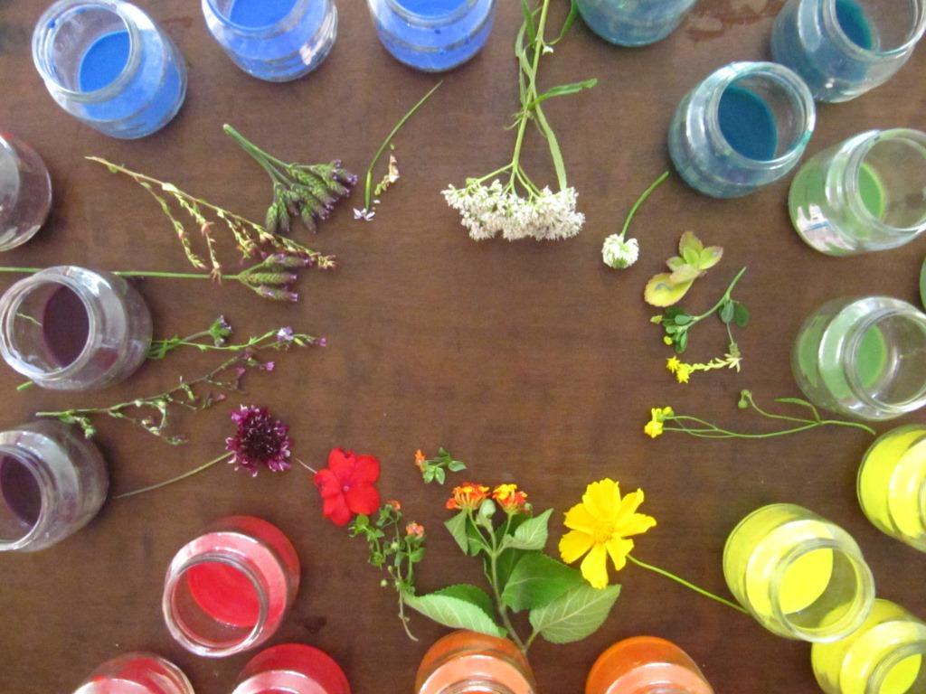 Aquarela: Observação das cores e gestos de três flores e pintura destes três