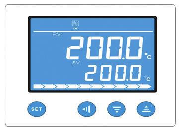 Pressione a tecla SET, entre com a temperatura desejada, de ambiente +10 C até 200 C utilizando as teclas feito isso, pressione a tecla retornar.