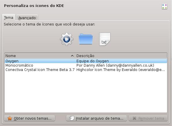 1 Ícones 1.1 Introdução O KDE vem com um conjunto completo de ícones, de vários tamanhos.