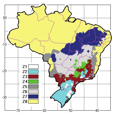 terreno, vegetação e distribuição de superfícies de terra e água. Figura 8 Distribuição geral dos ventos. Fonte: BRASIL, 2001.