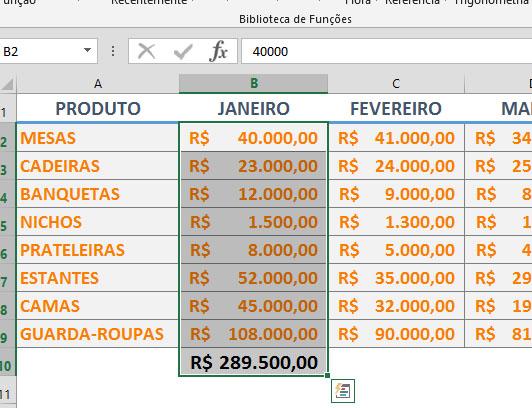 Calculando através do Menu de Contexto O menu de contexto surge quando clicamos com o botão direito do