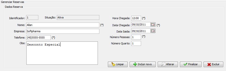 Figura 5.3: Layout de Tela, gerenciamento de Reservas.